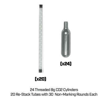 UNIT9 Ammo Pack - 600 Non-Marking White Punisher inkl 20 st 8g Co2