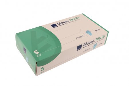 Nitrilhandske Classic Puderfri Blå S 100 st A