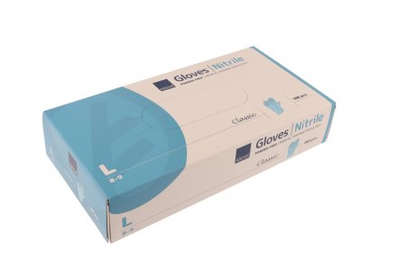 Nitrilhandske Classic Puderfri Blå L 100 st A
