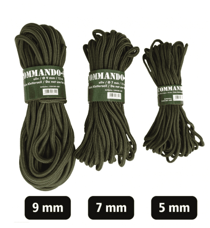 Miltec OD 7MM (15M) Commando Rope