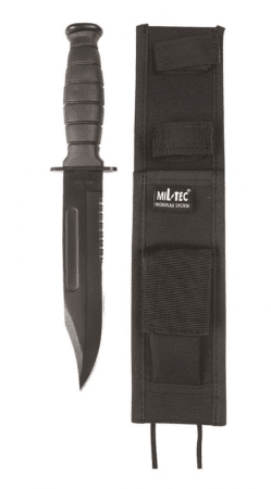 Miltec Black Army Combat Knife With Sheat