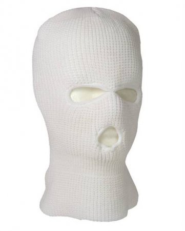 Miltec Balaclava Vit 3-håls One Size