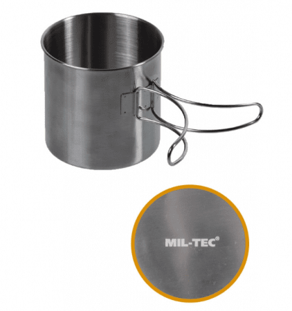 Miltec Stainless Steel Mug 800ml Wire Handle
