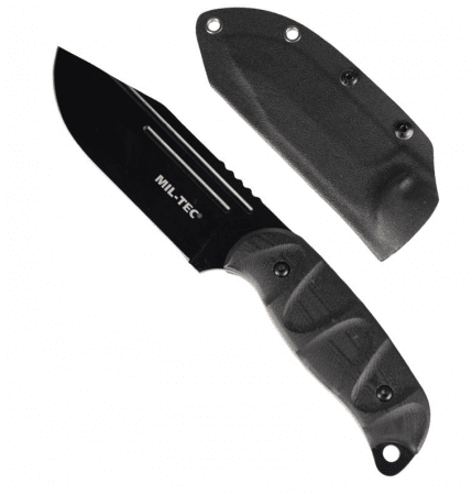 Miltec Black Combat Knife G10 W. KYDEX Scabbard