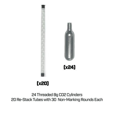 UNIT9 Ammo Pack - 600 Non-Marking White Punisher inkl 20 st 8g Co2