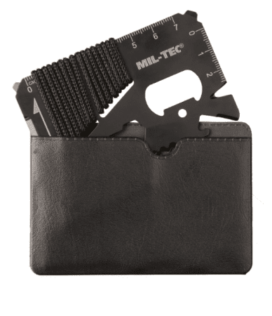 Miltec Black Survival Tool Card Paracord With Case