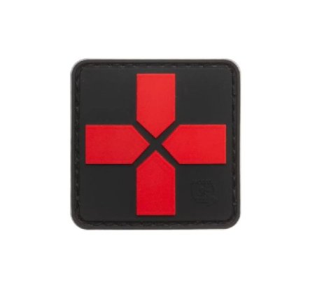 Red Cross Rubber Patch Blackmedic