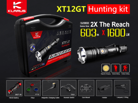 Klarus XT12GT Hunting Kit 4000k 1600 Lumen