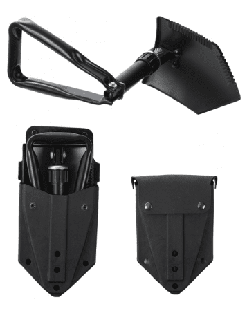 Miltec US Black 2,5mm Trifold Shovel With Pouch