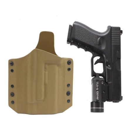Warrior Ares Kydex Holster for Glock 17/19 with TLR Coyote