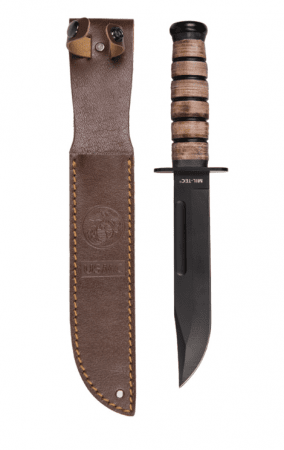 Miltec Combat Knife With Leather Sheath USMC