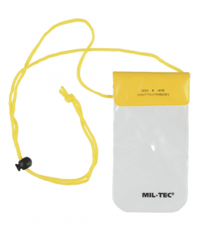 Miltec Yellow 95-195mm Waterproof Neck Wallet Infl.